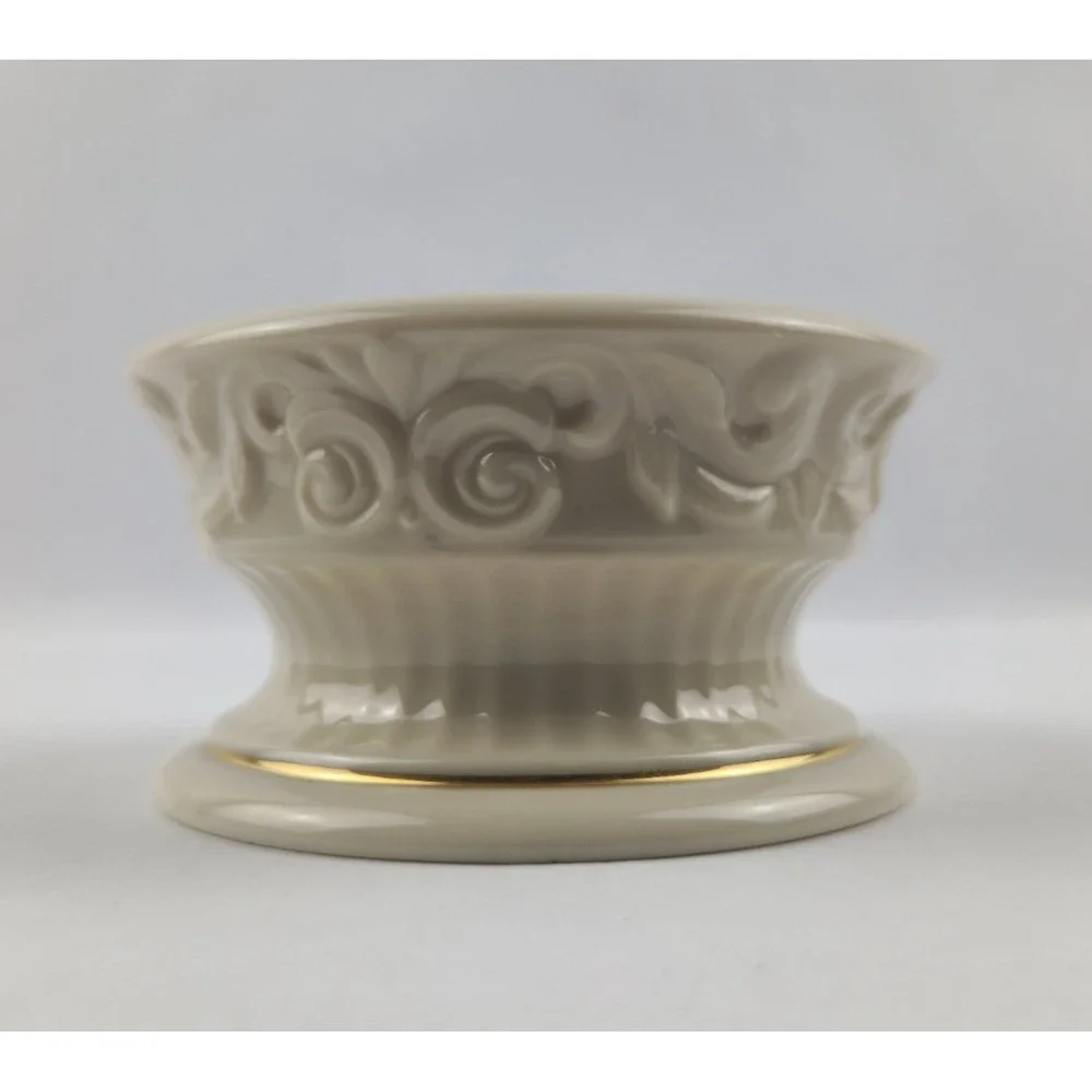 Lenox Versailles Ceramic Pillar Candle‎ Holder in Cream & Gold